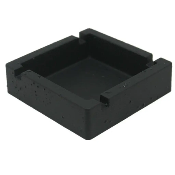 Black rectangular silicone ashtray