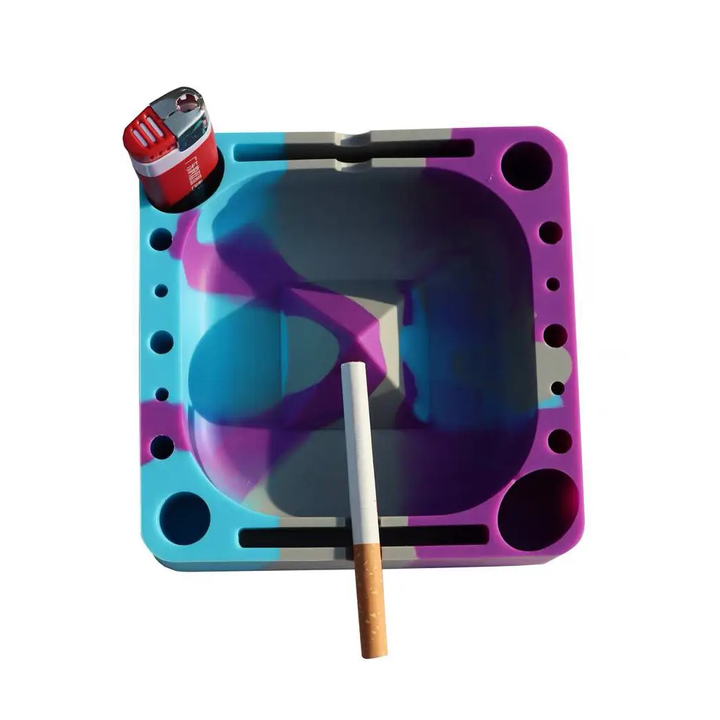 Colorful purple silicone ashtray