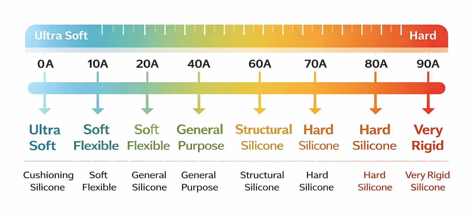 Silicone a shore hardness scale