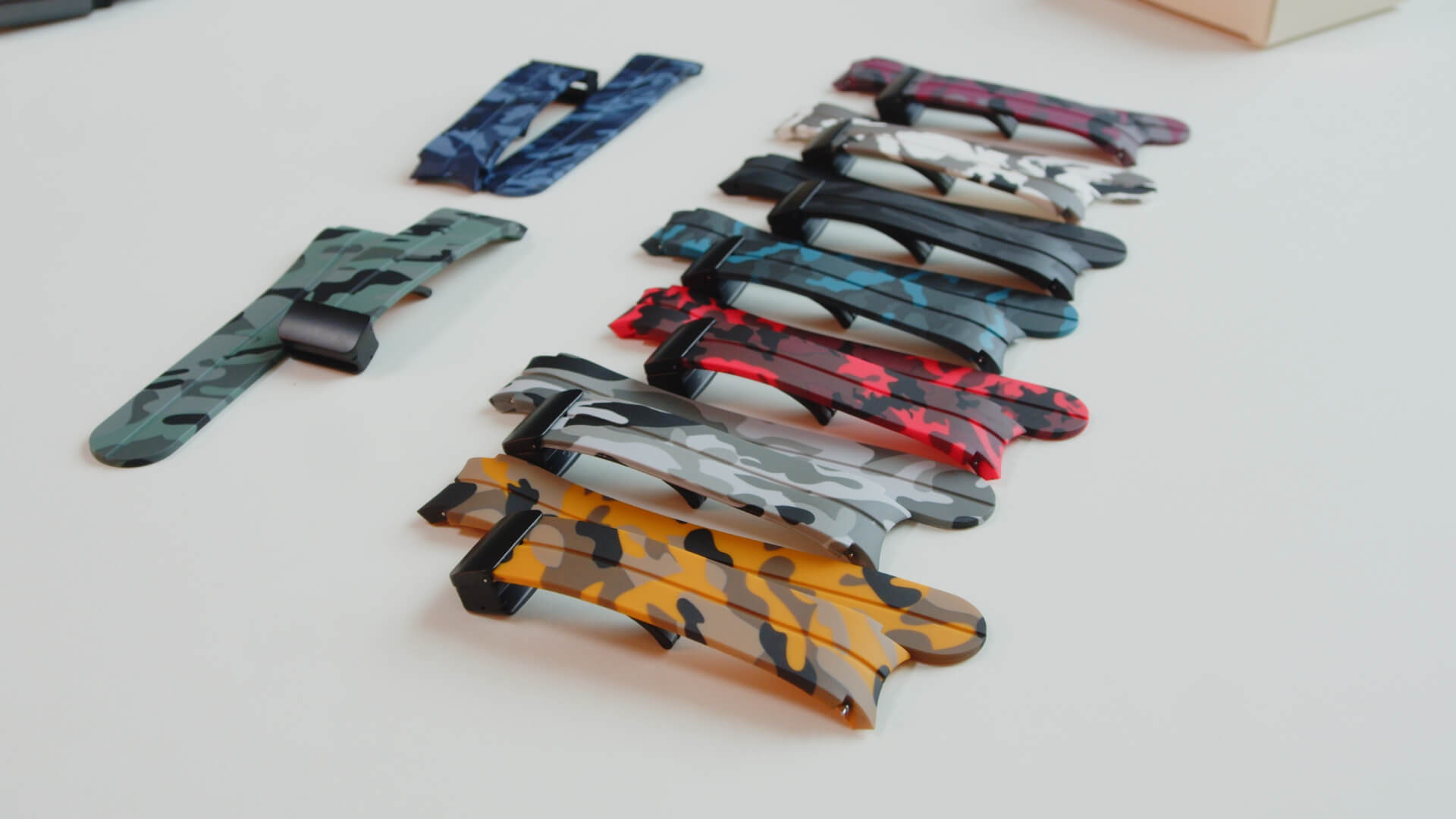 Colorful Military patterns silicone watch bands with classic pins. Dabojin Silicone Product Manufactory