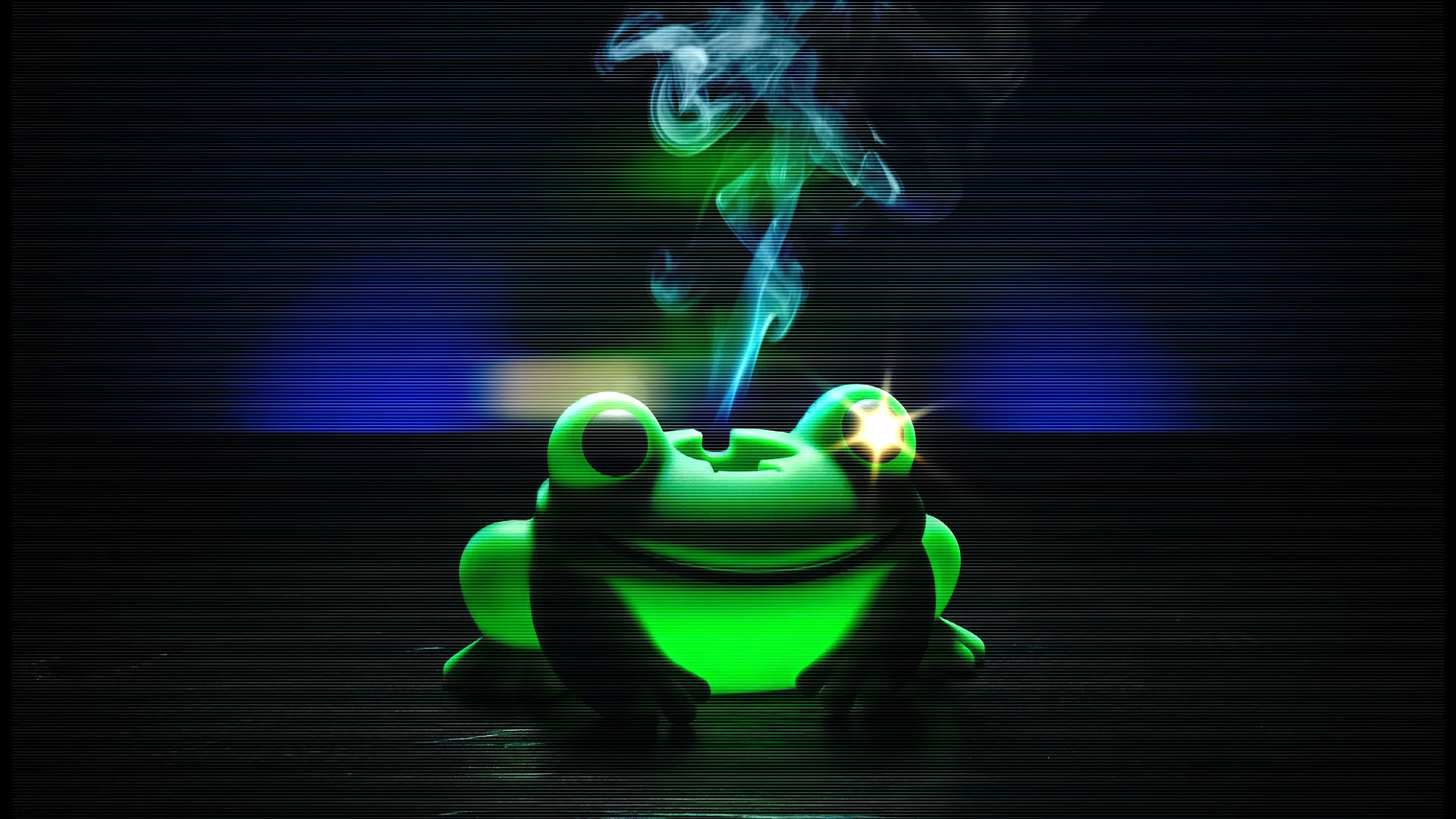 Glowing green silicone ashtray frog