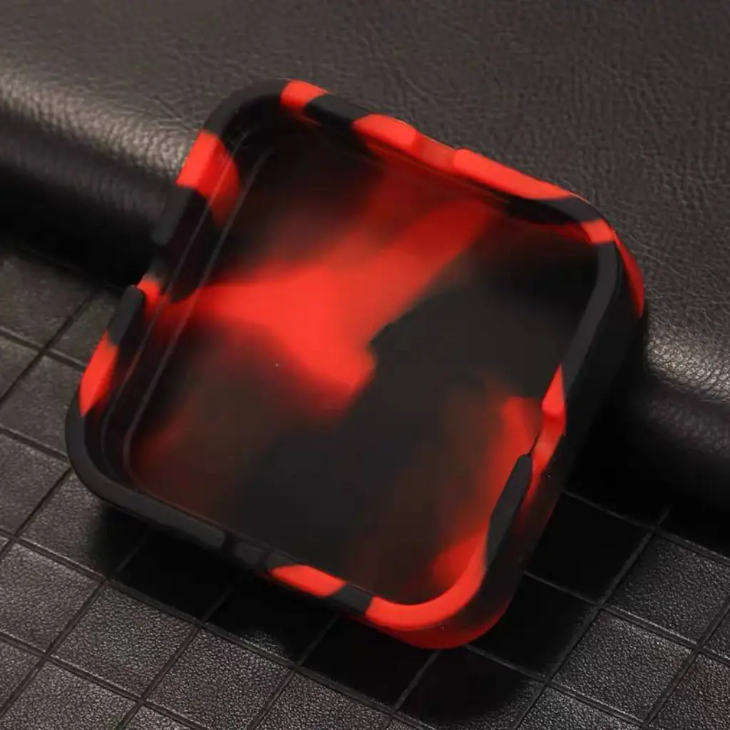 Dark red, black rectangular silicone ashtray